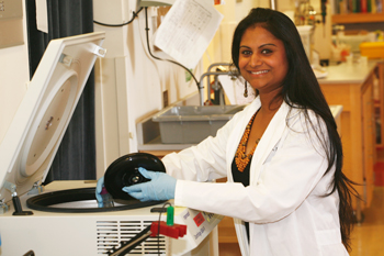 Undergraduate Researcher in the lab
